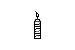 Christmas Candle Line Art Vector Icon