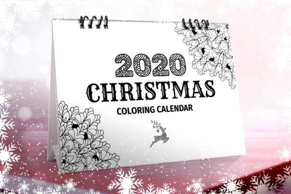 Christmas Coloring Desk Calendar 2020 for Print Templates