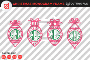 Christmas Decoration Monogram Frame Cutting File for Crafts