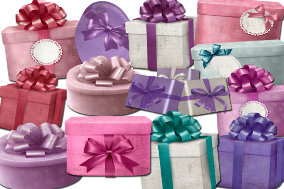 Christmas Gift Box Clip Art for Decorative Elements