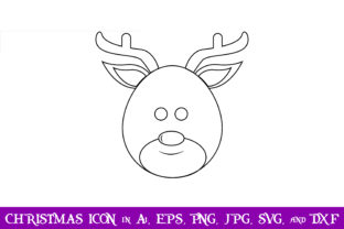 Deer Christmas Icon: A Seasonal Graphic Design Asset