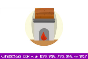 Fireplace Christmas Icon: A Seasonal Design Asset
