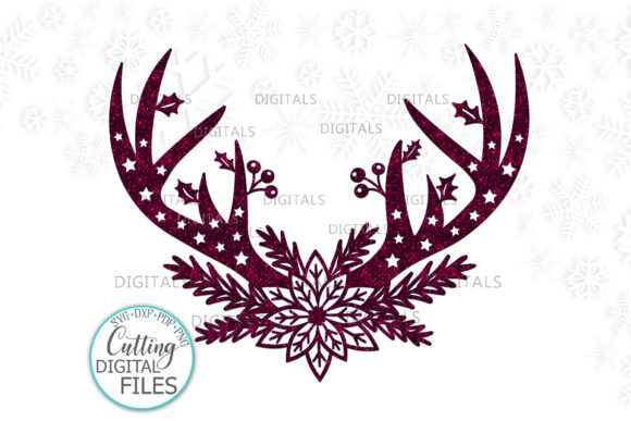 Floral Christmas Deer Antlers for Crafts
