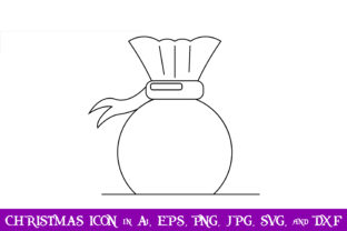 Gift Bag Christmas Icon: A Versatile Graphic Design Asset