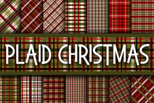 Plaid Christmas Digital Paper for Backgrounds