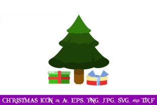 Tree and Gift Christmas Icon for Branding