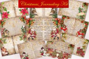 Vintage Christmas Journal Kit Ephemera for Crafts
