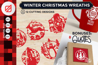 Winter Christmas Wreath Cutting File SVG